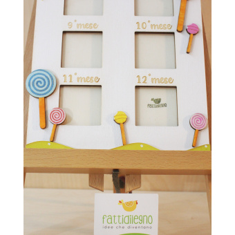 12 months Photo Frame with lollipops