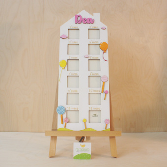 12 months Photo Frame with lollipops